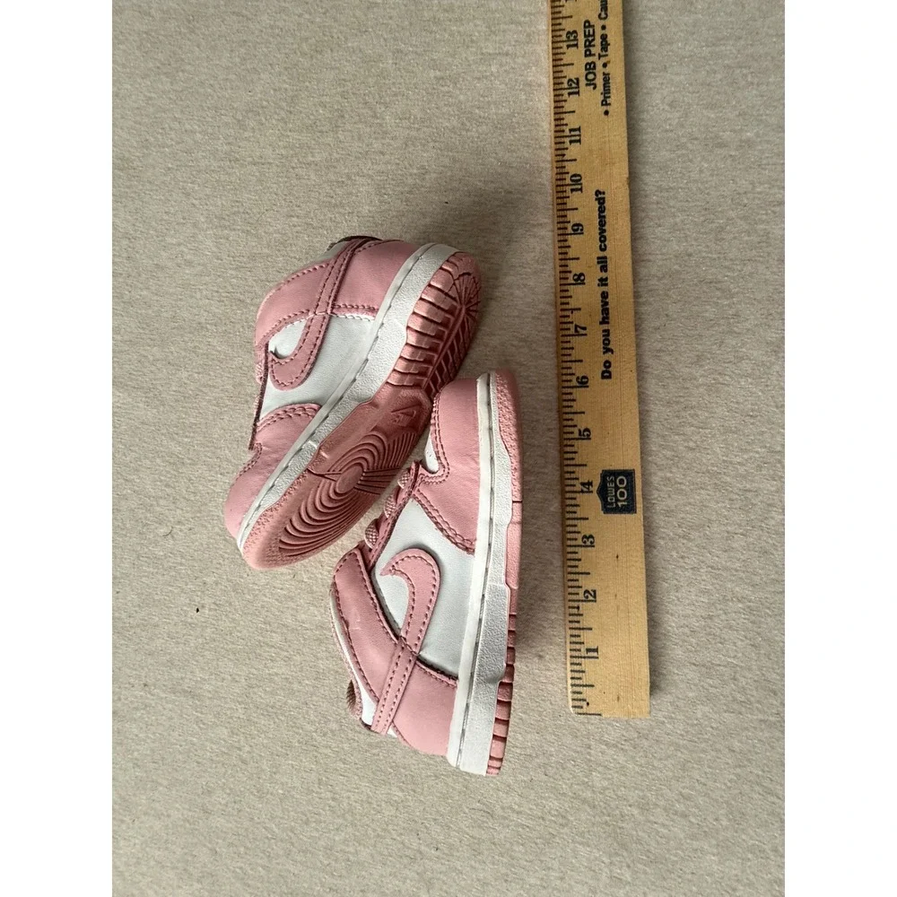 Nike Dunk Low Pink White Sneakers DD1503-609 toddler Size 8.5 Low Top Shoes